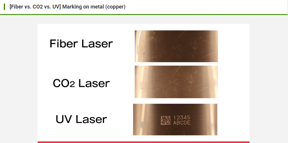 Diferencias de marcado en Metal y Cobre