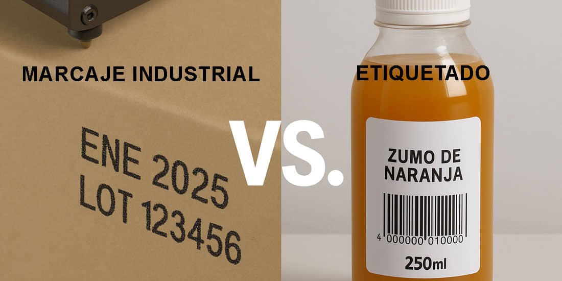 Marcaje industrial vs etiquetado — ventajas comparativas